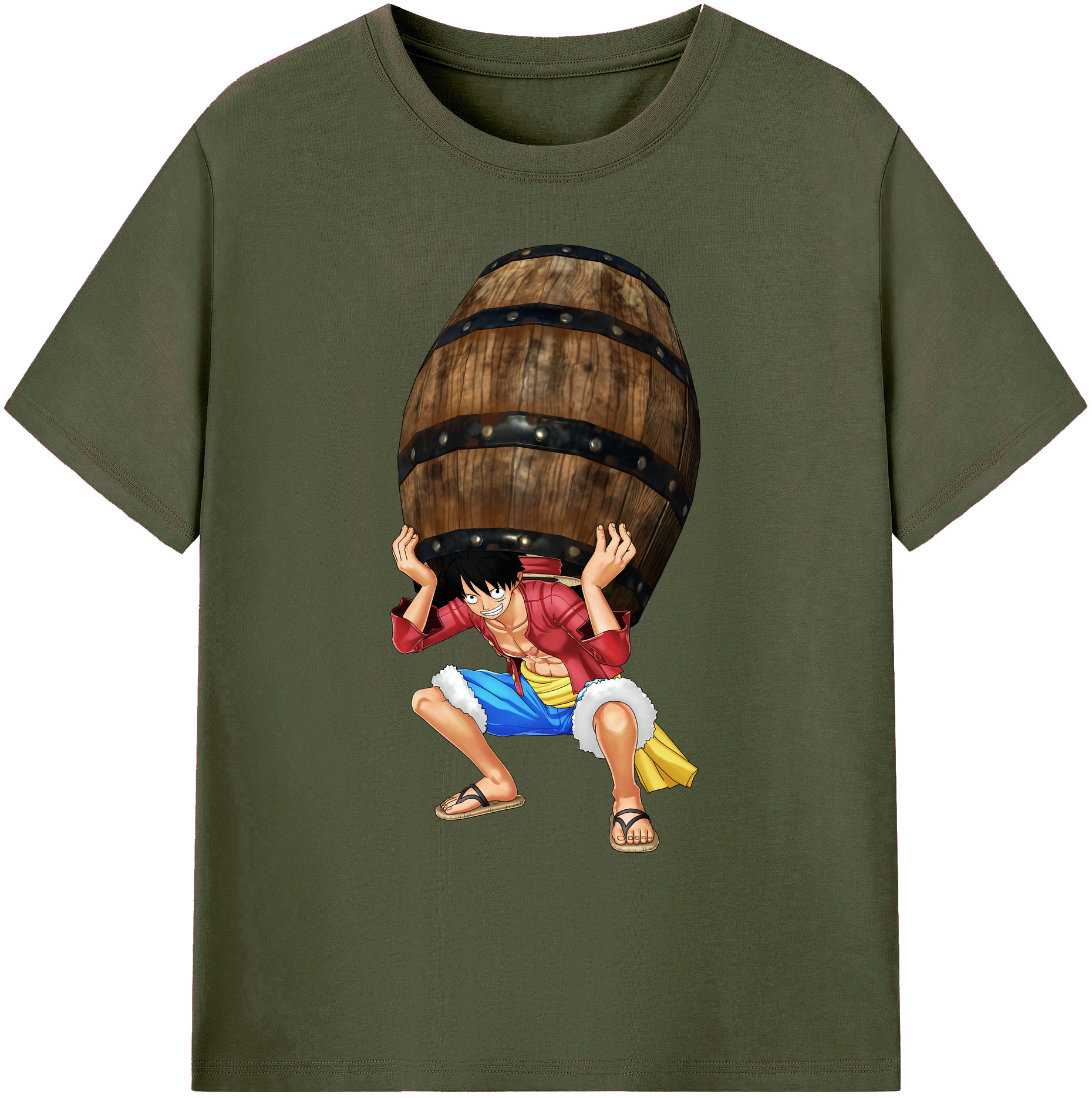 ワンピース モンキー・D・ルフィ ONE PIECE Monkey D. Luffy 綿100％ メンズ半袖Tシャツ｜肌触りやわらか＆通気性